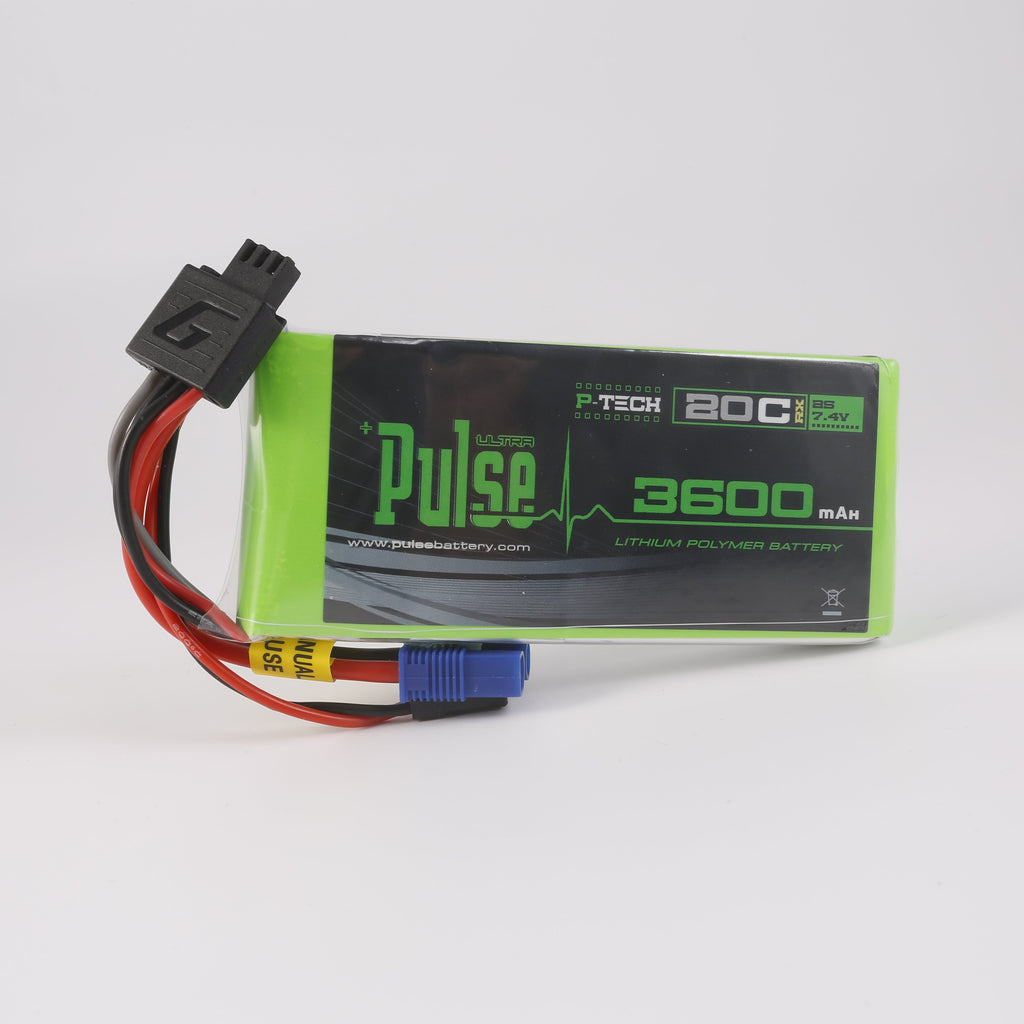 SUPER PULSER Ⅱ CFI 9080 PULSE 2S 3600mAh 20C 7.4V RX P-Tech Lipo Battery– Boomerang RC Jets
