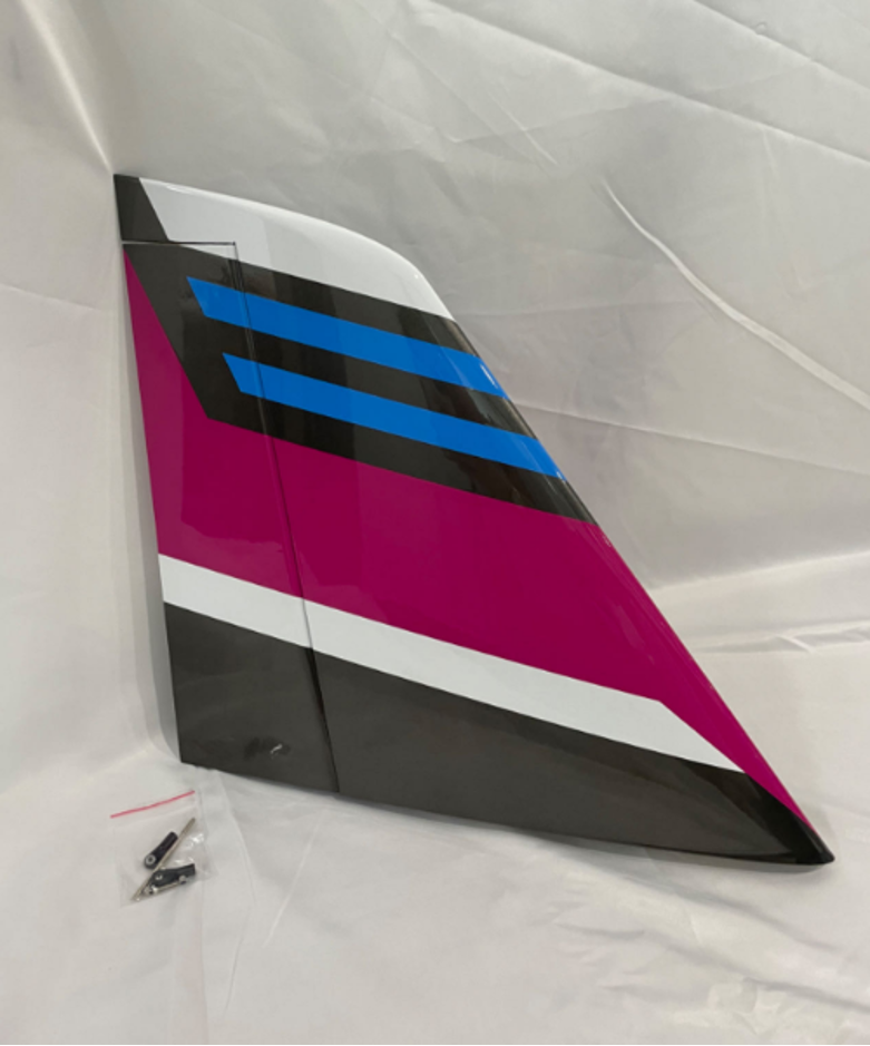 Boomerang Atom Vertical Fin with hatch, control horn, pushrod and