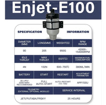 ENJET Power E100 Turbine - Boomerang RC Jets