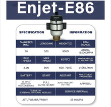 ENJET Power E86 Turbine - Boomerang RC Jets