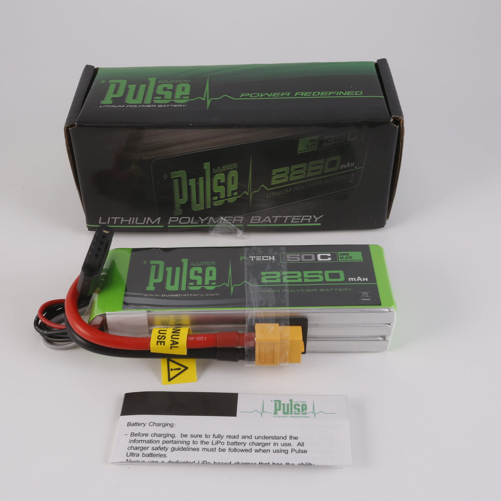 PULSE 2250mAh 50C 11.1V 3S P-Tech LiPo Battery - XT60 Connector ...