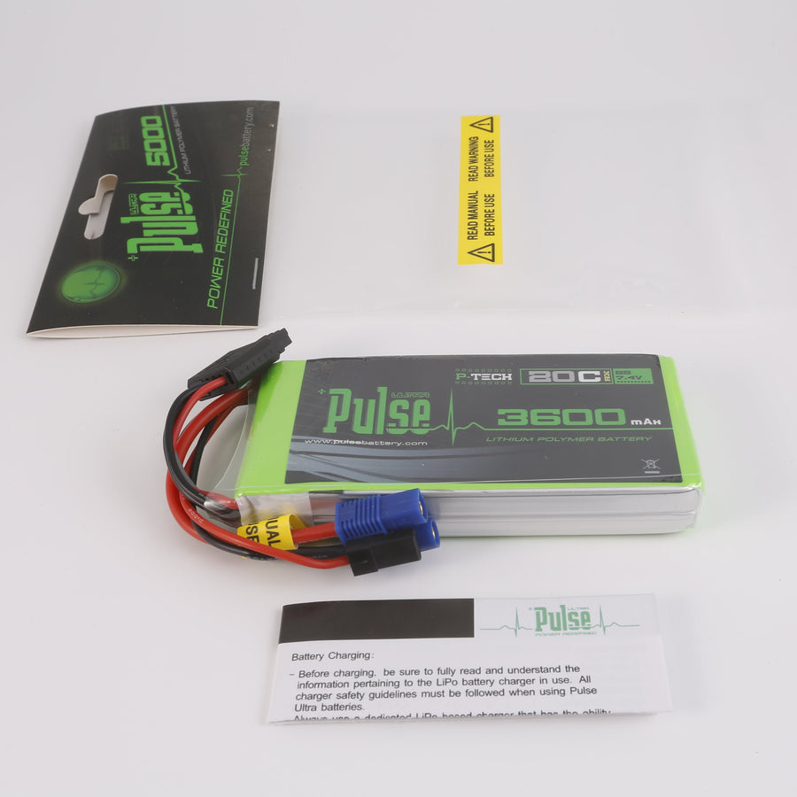 SUPER PULSER Ⅱ CFI 9080 PULSE 2S 3600mAh 20C 7.4V RX P-Tech Lipo Battery– Boomerang RC Jets