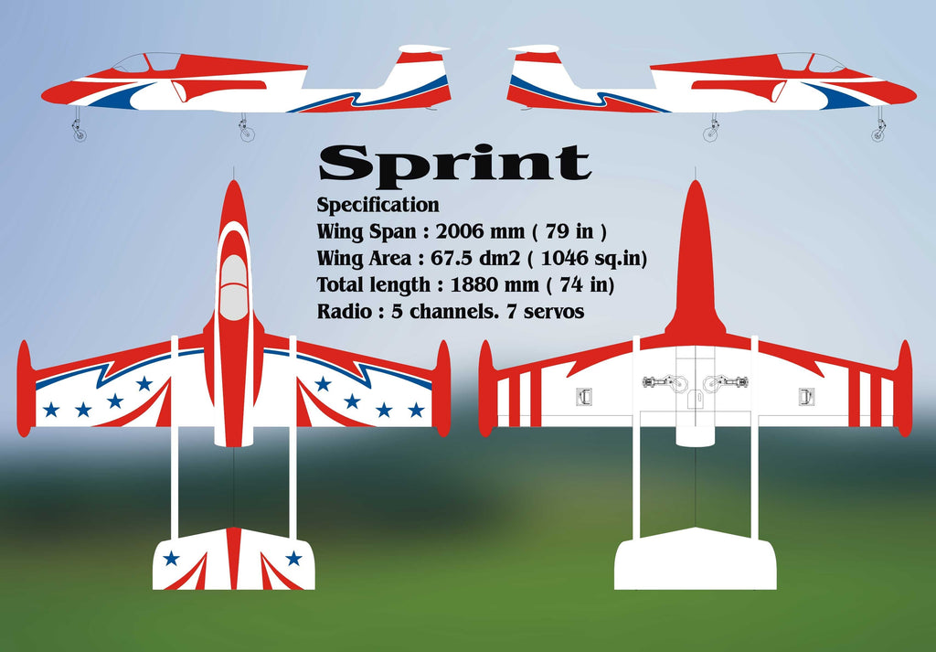 Boomerang Sprint V2 Red White and Blue - Boomerang RC Jets