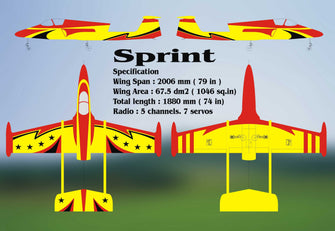 Boomerang Sprint V2 Red and Yellow - Boomerang RC Jets