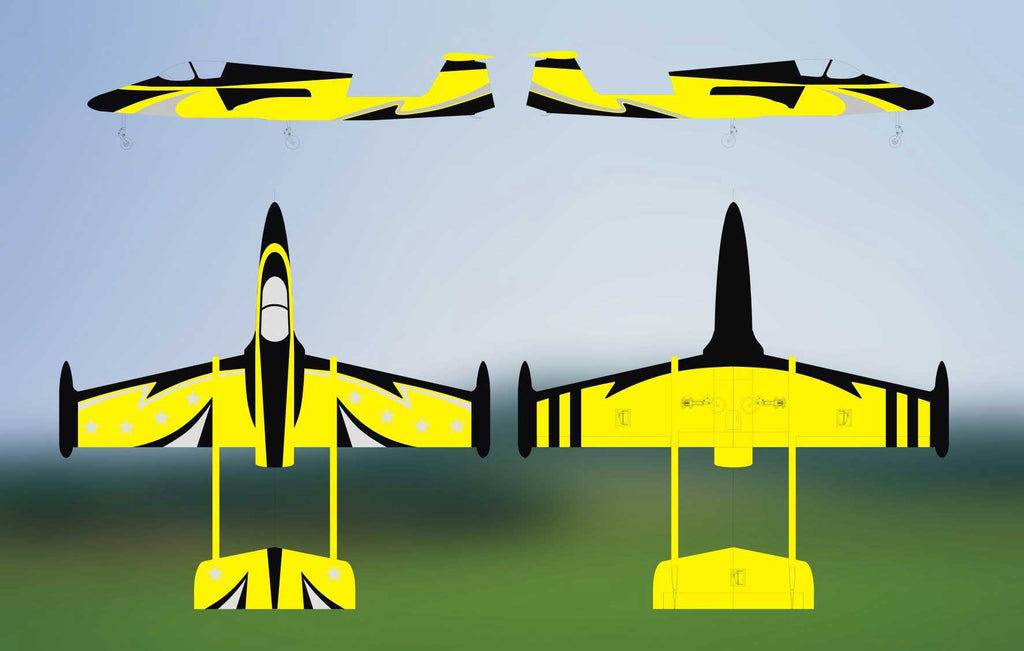 BoomerangRC Jet Kits SPRINT V2 YELLOW AND BLACK