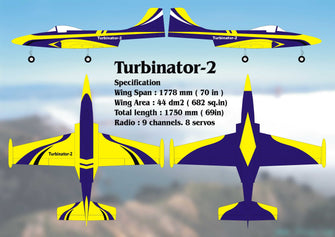 Boomerang Turbinator 2 Blue and Yellow - Boomerang RC Jets