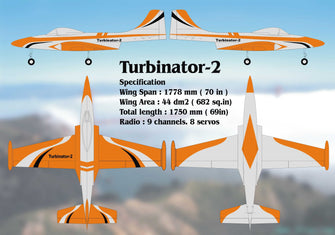 Boomerang Turbinator 2 Orange and Silver - Boomerang RC Jets